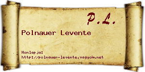 Polnauer Levente névjegykártya